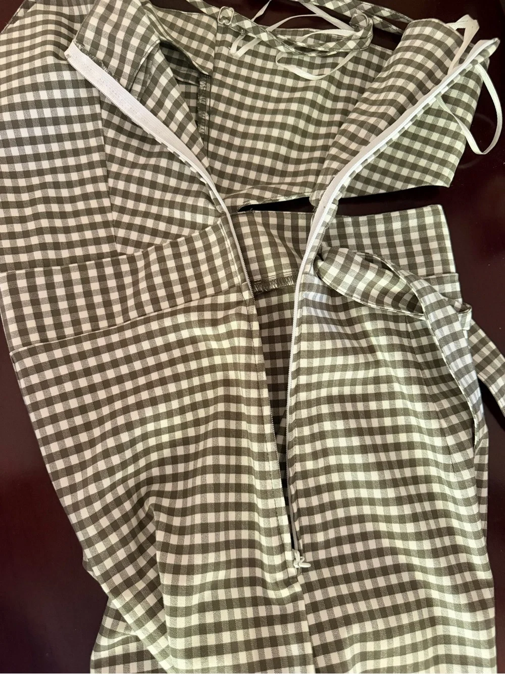 Gingham Spaghetti-Strap Jumpsuit